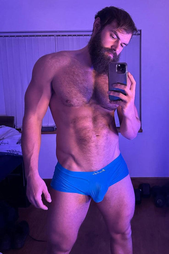 Come-Over Silky Seamless Boxer Briefs - Neon Blue - JJ Malibu