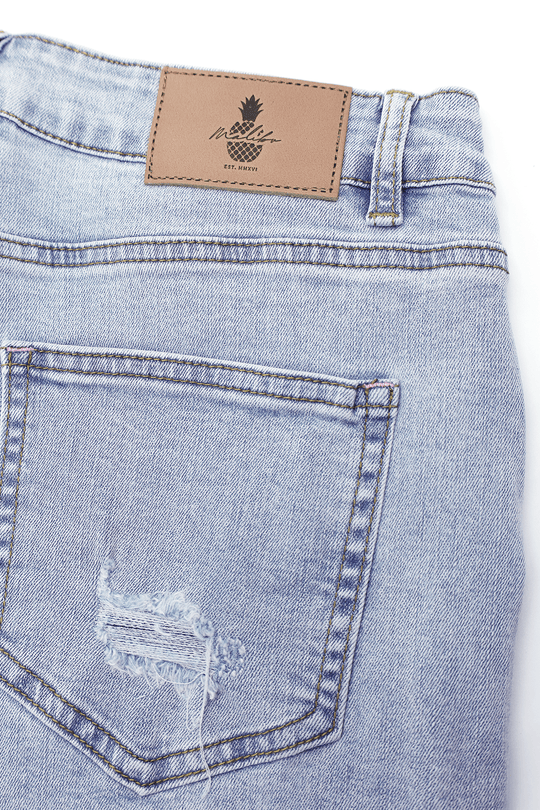 Rockstar Raw Cut 2.5" Denim Short Shorts - Capri Blue - JJ Malibu