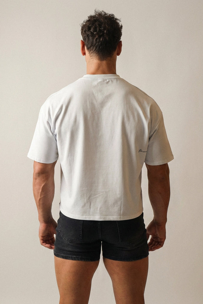 Oversized Relaxed Crop Top - Ivory