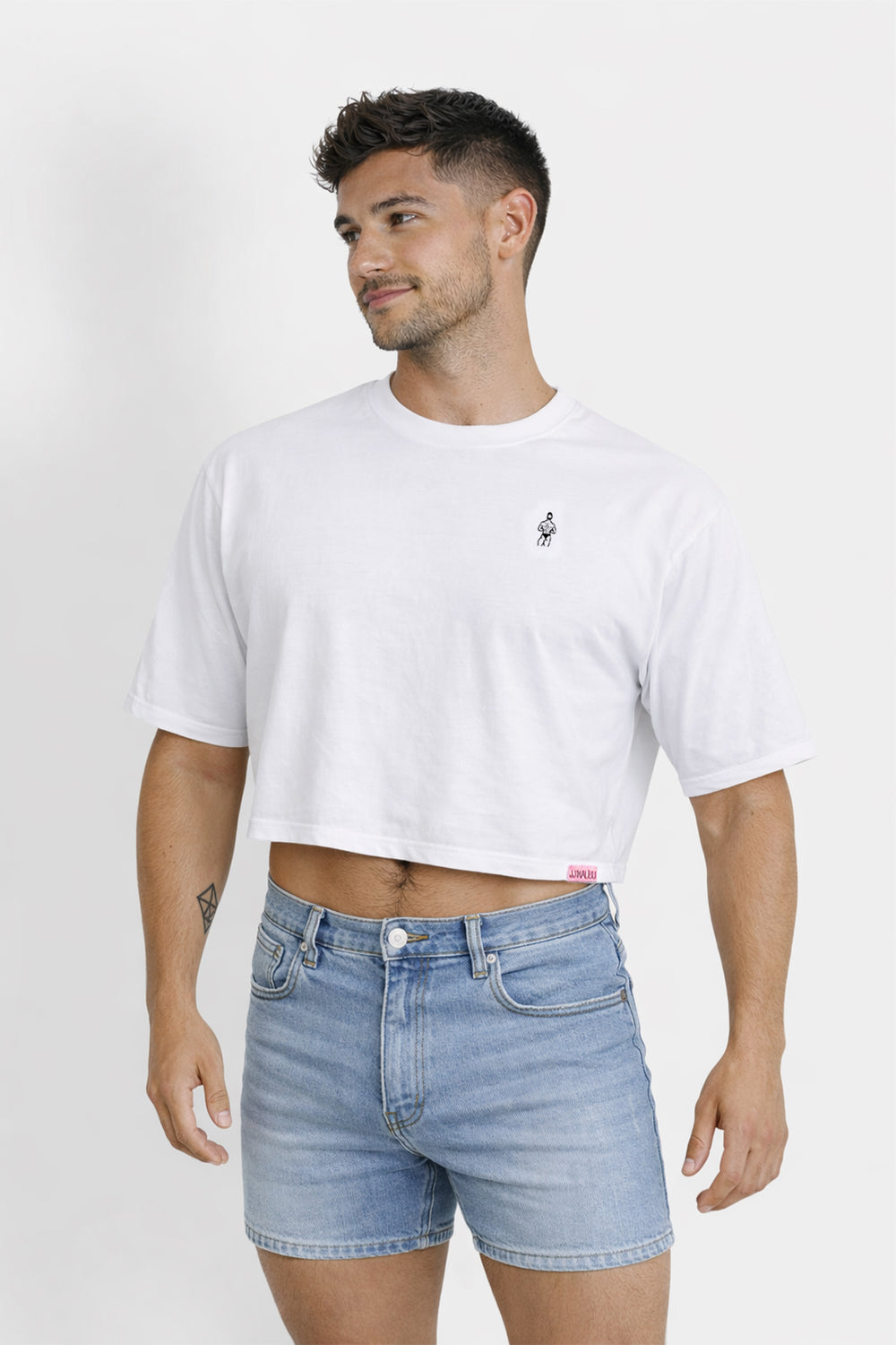 Oversized Relaxed Crop Top - Ivory