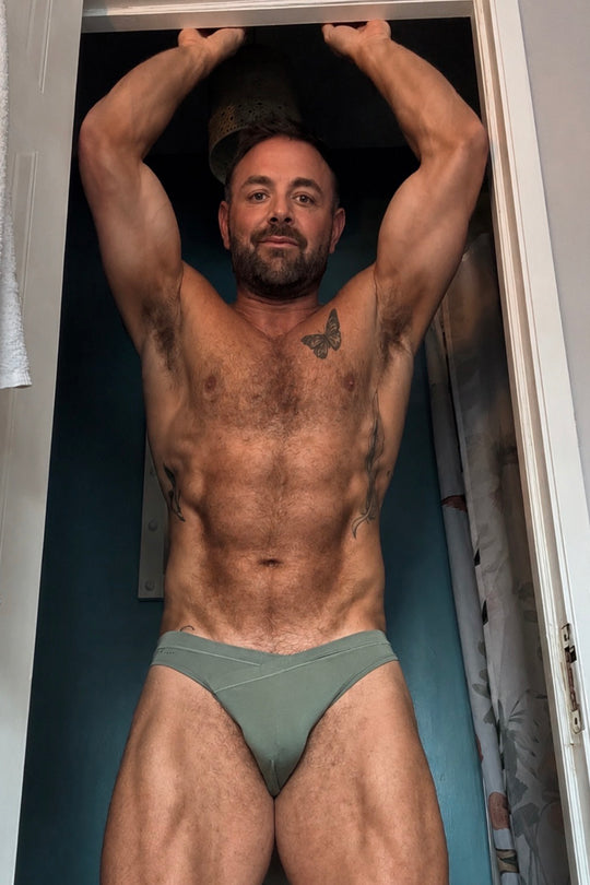 Soft Modal Criss-Cross Briefs - Charcoal Olive