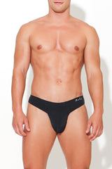 Lose-My-Breath Seamless Thong - Midnight Black - JJ Malibu 