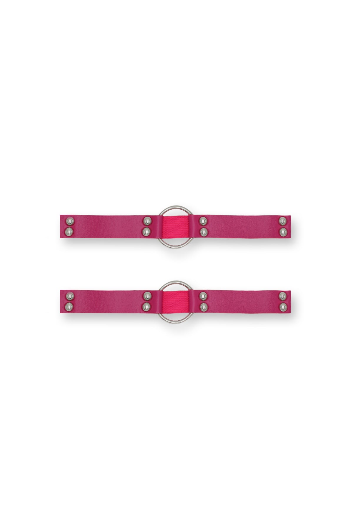 Vegan Leather Ring Leg Bands - Deep Pink