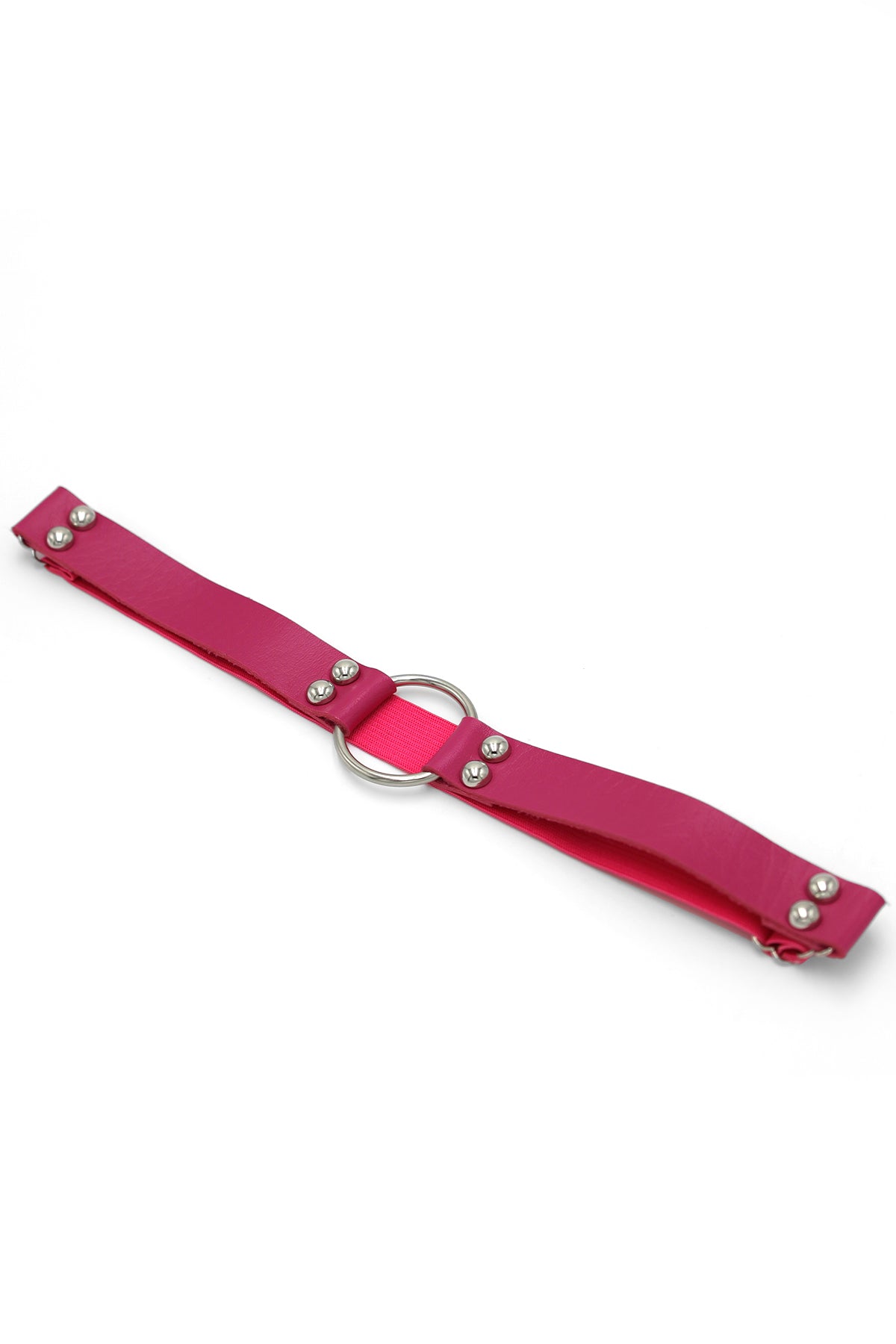 Vegan Leather Ring Leg Bands - Deep Pink