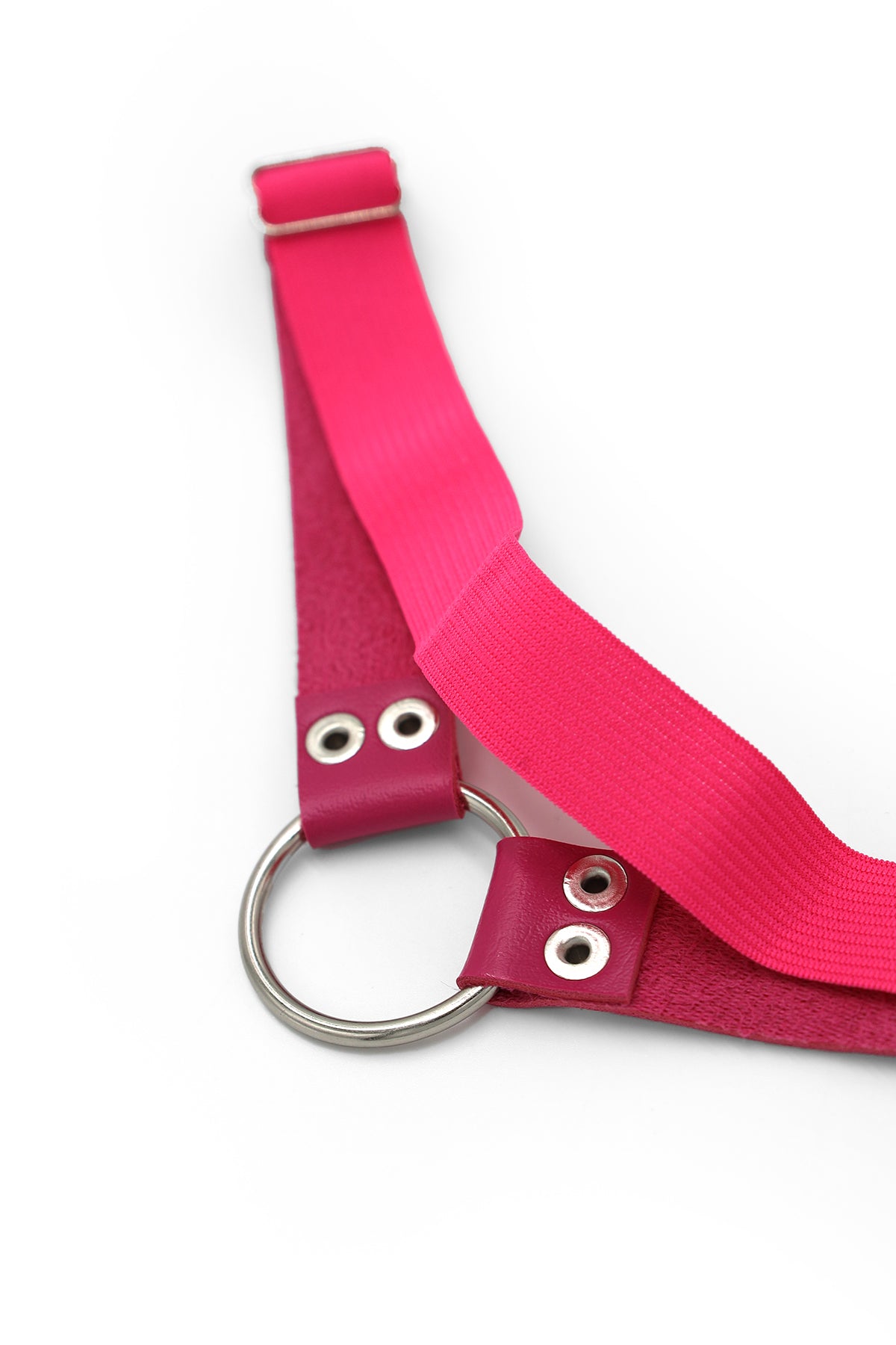 Vegan Leather Ring Leg Bands - Deep Pink
