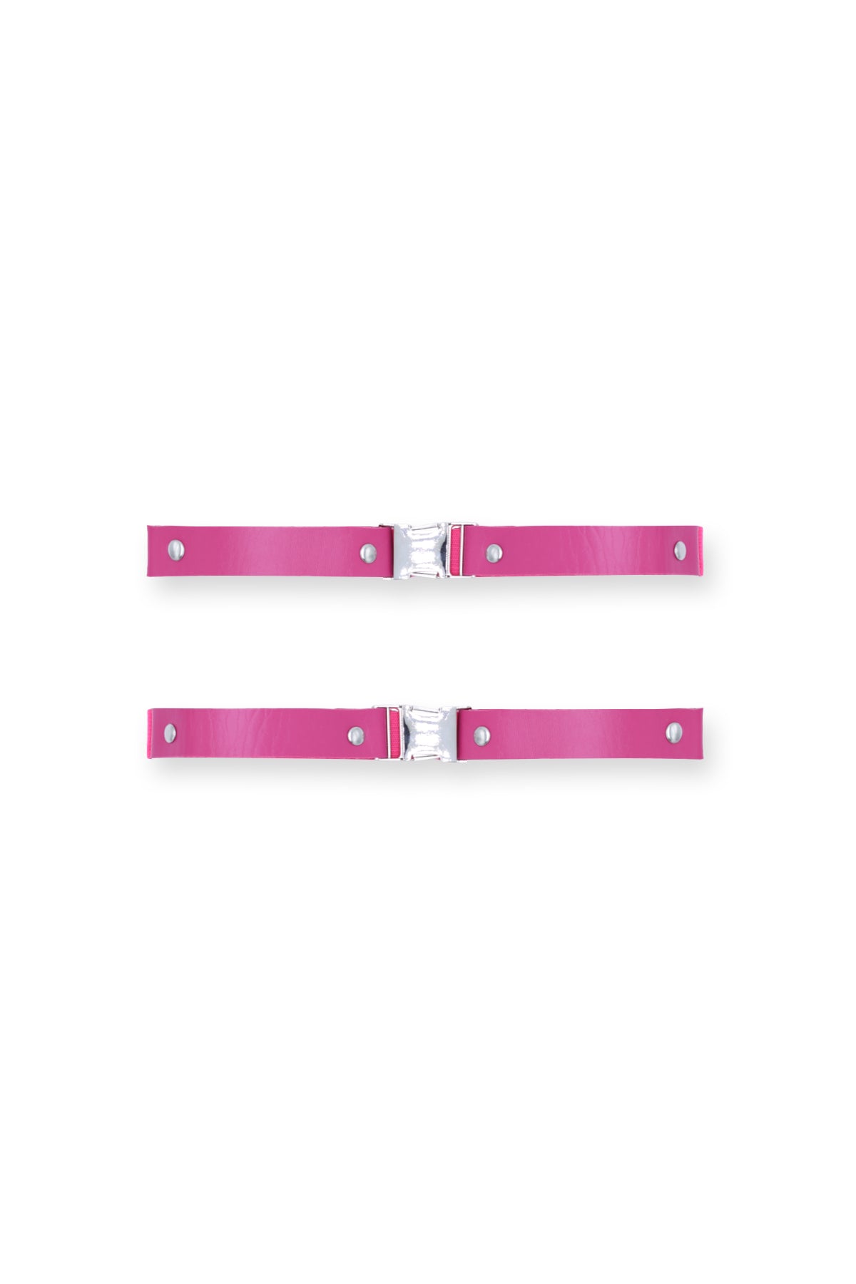 Vegan Leather Snap Buckle Leg Bands - Pink