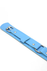 Vegan Leather Arm Bands with Buckle - Light Blue