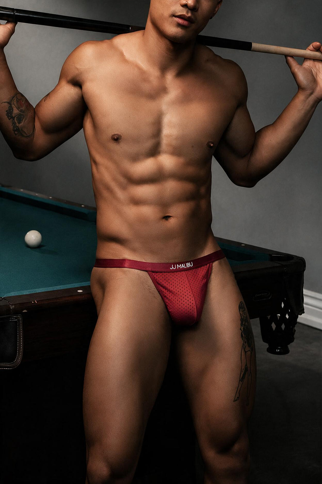 Now-or-Never Mesh Thong - Cherry