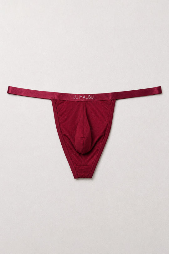 Now-or-Never Mesh Thong - Cherry