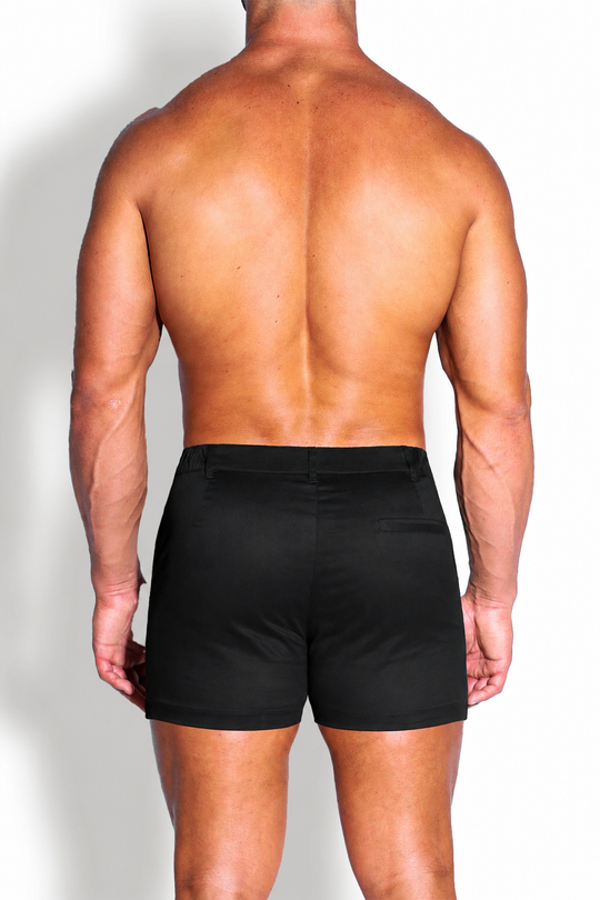 Muscle-fit Men's 2.5'' Stretchy Chino Shorts - Midnight Black