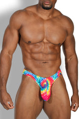 Men's Slimmer Bulge Briefs - Rainbow Tie Dye