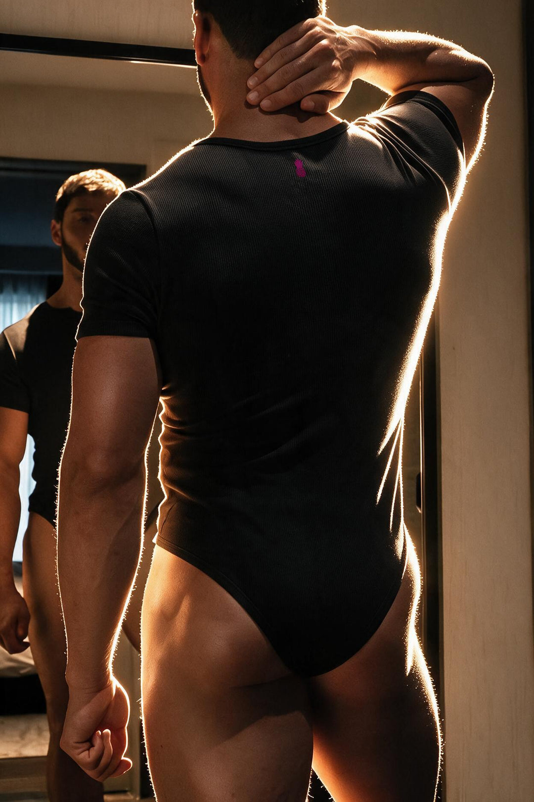 Striker V-Neck Short Sleeve Bodysuit - Black