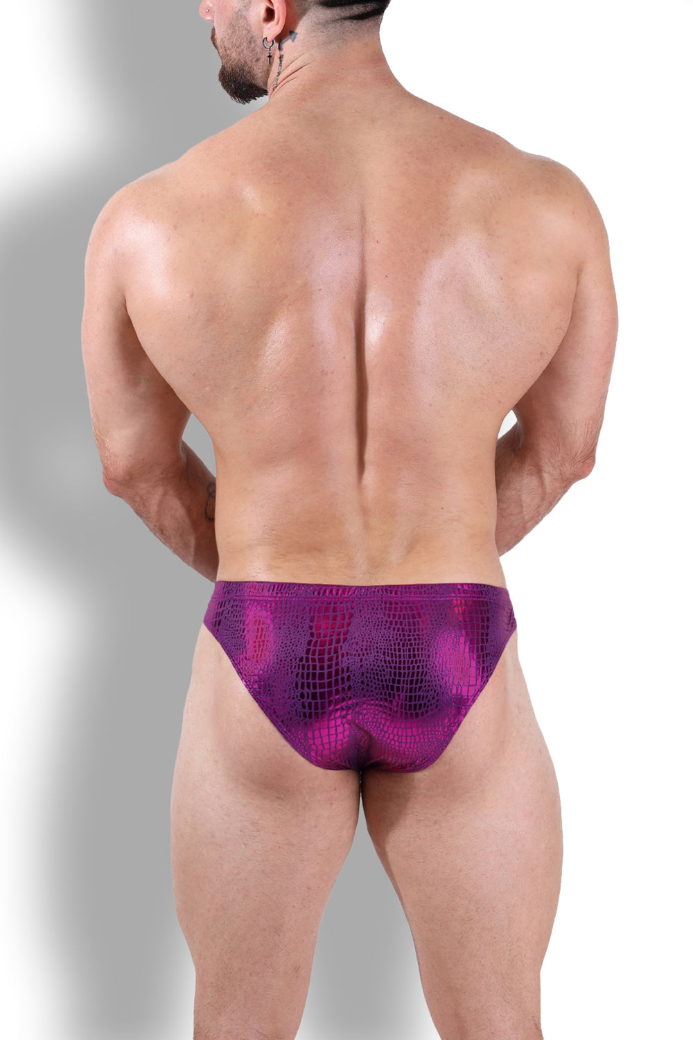 Nocturnal Brief with Bulge Pouch - Hot Pink Croc