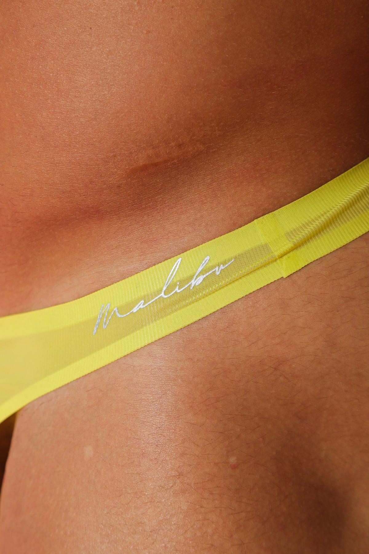 Flawless Feel Seamless Briefs with Mesh Cutout - Pineapple Yellow - JJ Malibu 