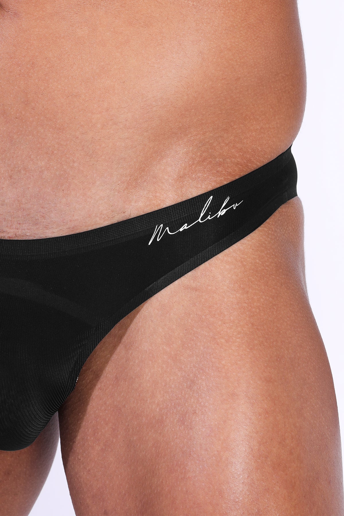 Flawless Seamless Bikini Briefs with Mesh Cutout - Midnight Black