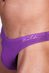 Flawless Seamless Bikini Briefs with Mesh Cutout - Royal Purple