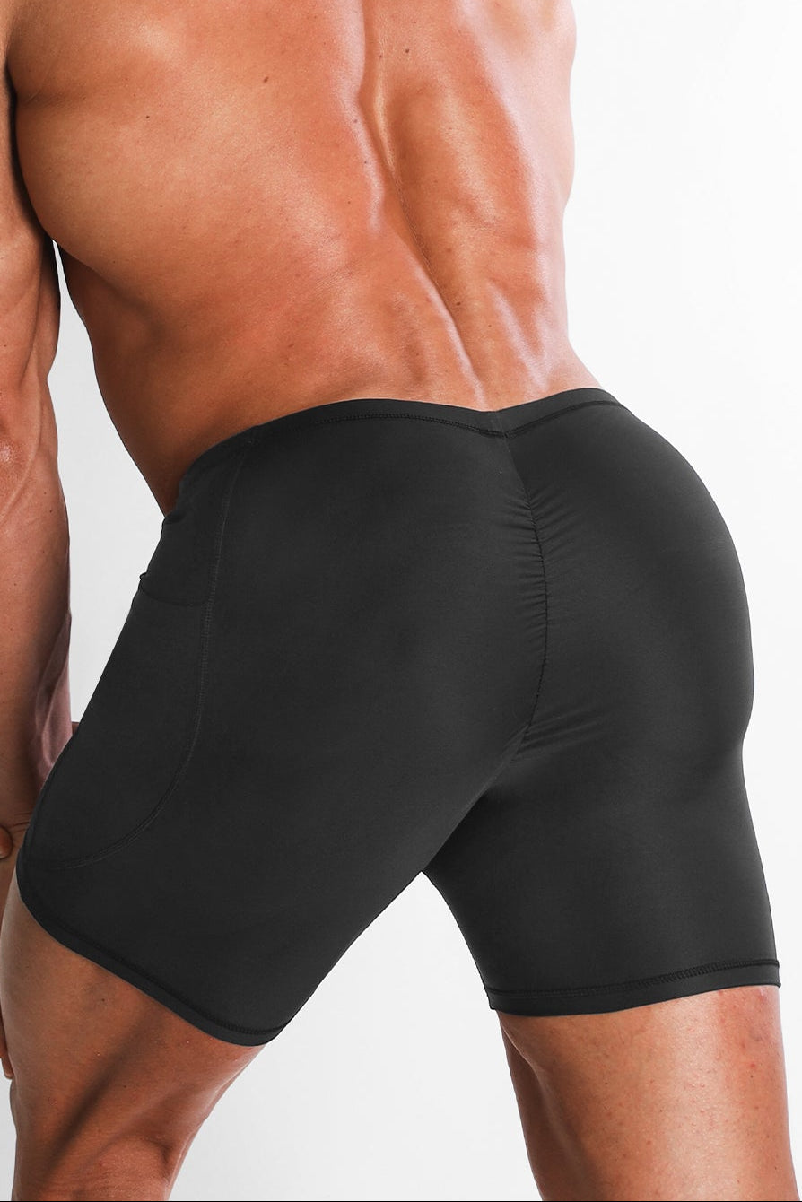 Lustrous Scrunch-Butt 4.5" Bike Shorts - Onyx Black