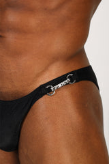 Bejeweled Bikini Swim Briefs - Black Onyx