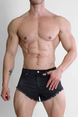 Cheeky Summer 2.5" Denim Brief Shorts - Black