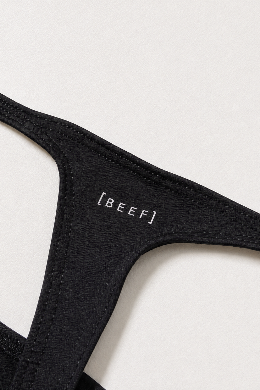 Strappy Little Swim Thong - Midnight Black