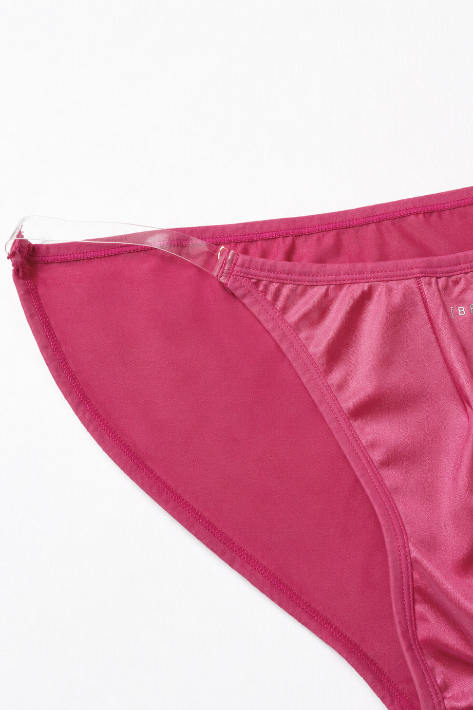 Clear Side Satin Briefs - Hot Pink