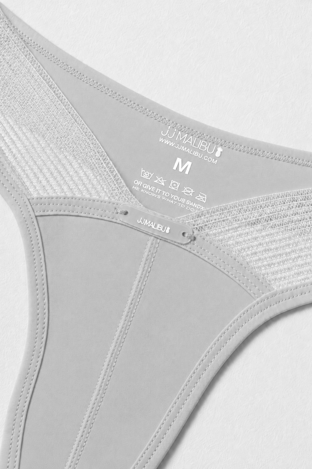 Lattice Side Mesh Thongs - Glacier Grey