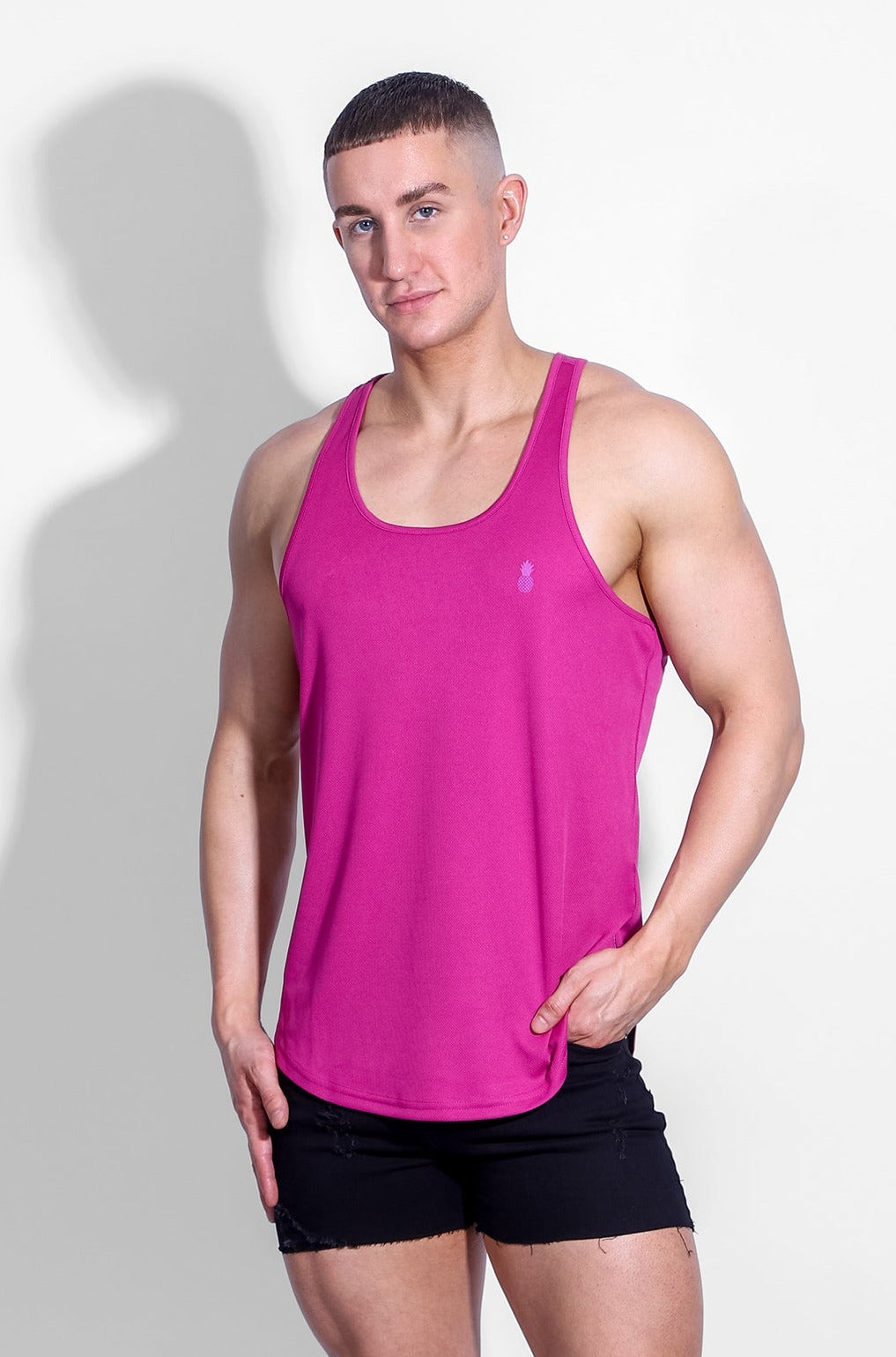 JJ Cool-Dry Gym Stringer - Dark Pink