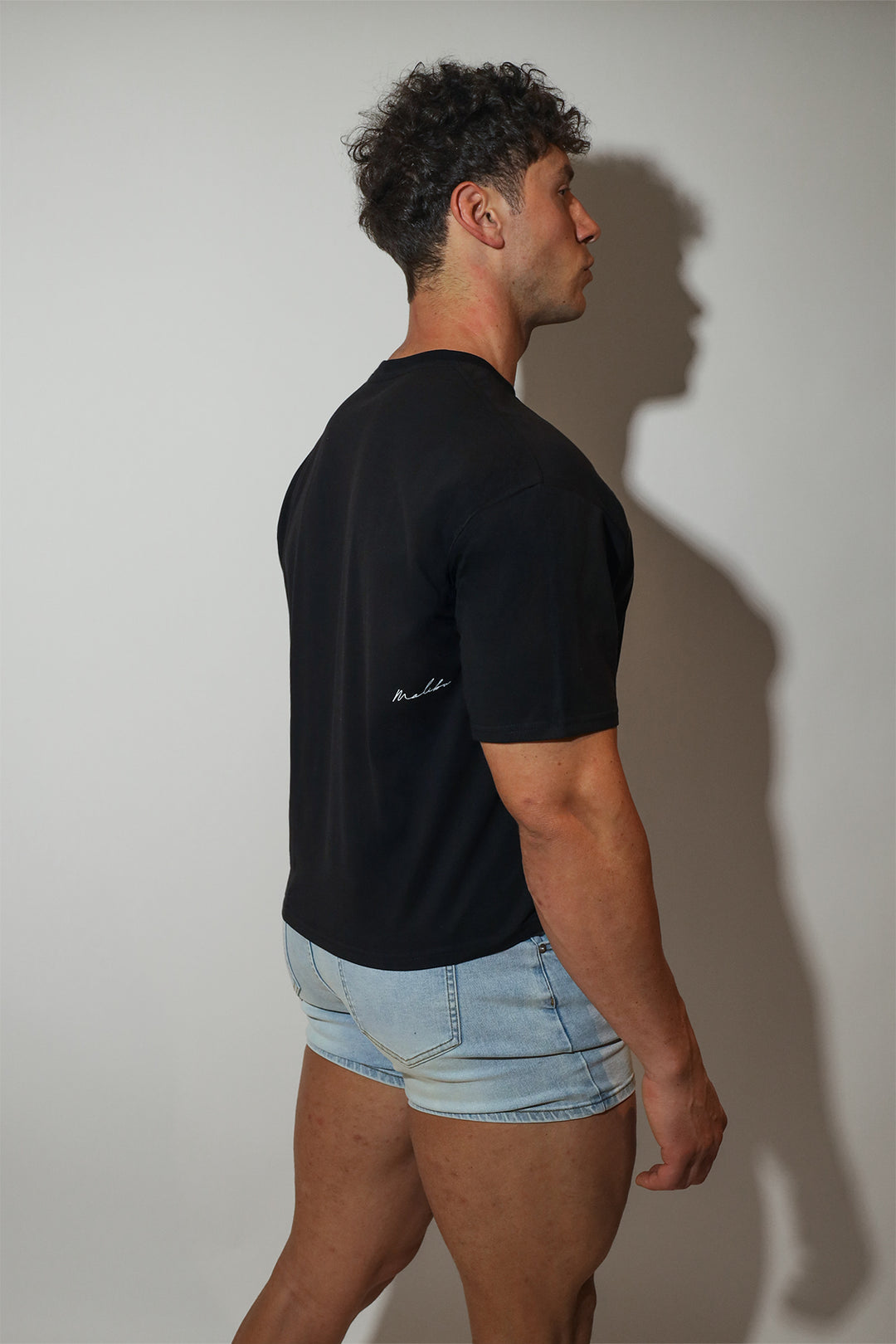 Oversized Relaxed Crop Top - Midnight Black