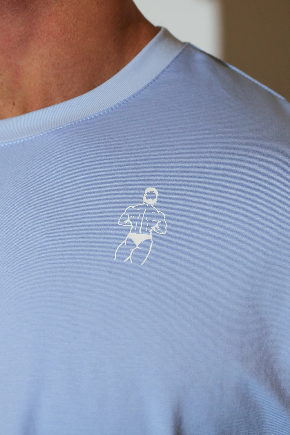 Oversized Relaxed Crop Top - Baby Blue