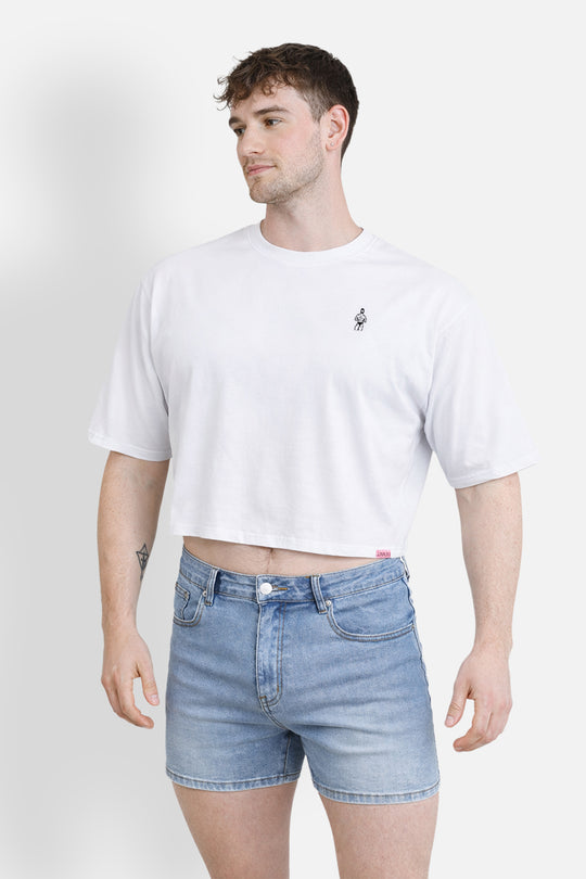 Oversized Relaxed Crop Top - Ivory