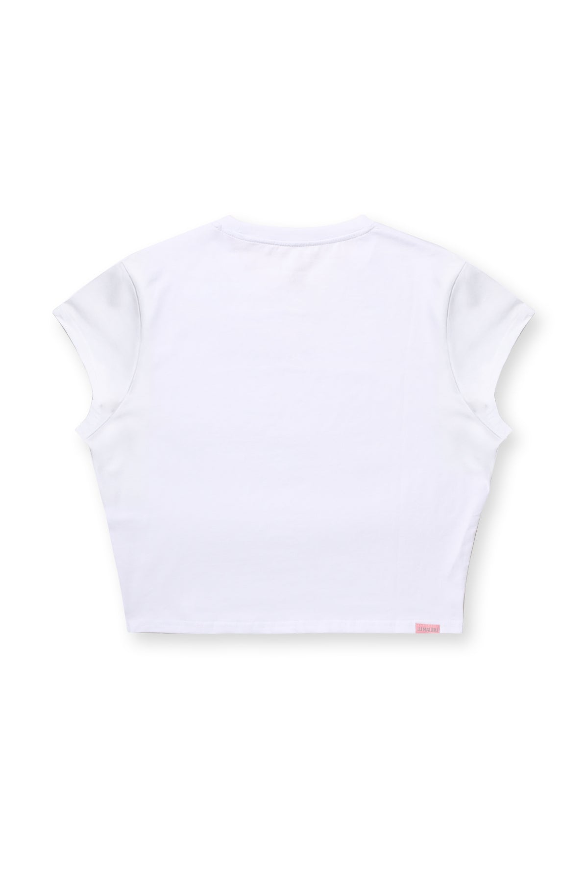 Muscle-Fit Crop Half-Sleeve Tee - White