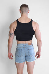 JJ Sporty Crop Tank Top - Black