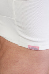 Wrapped Up Ribbed Crop Tank - White