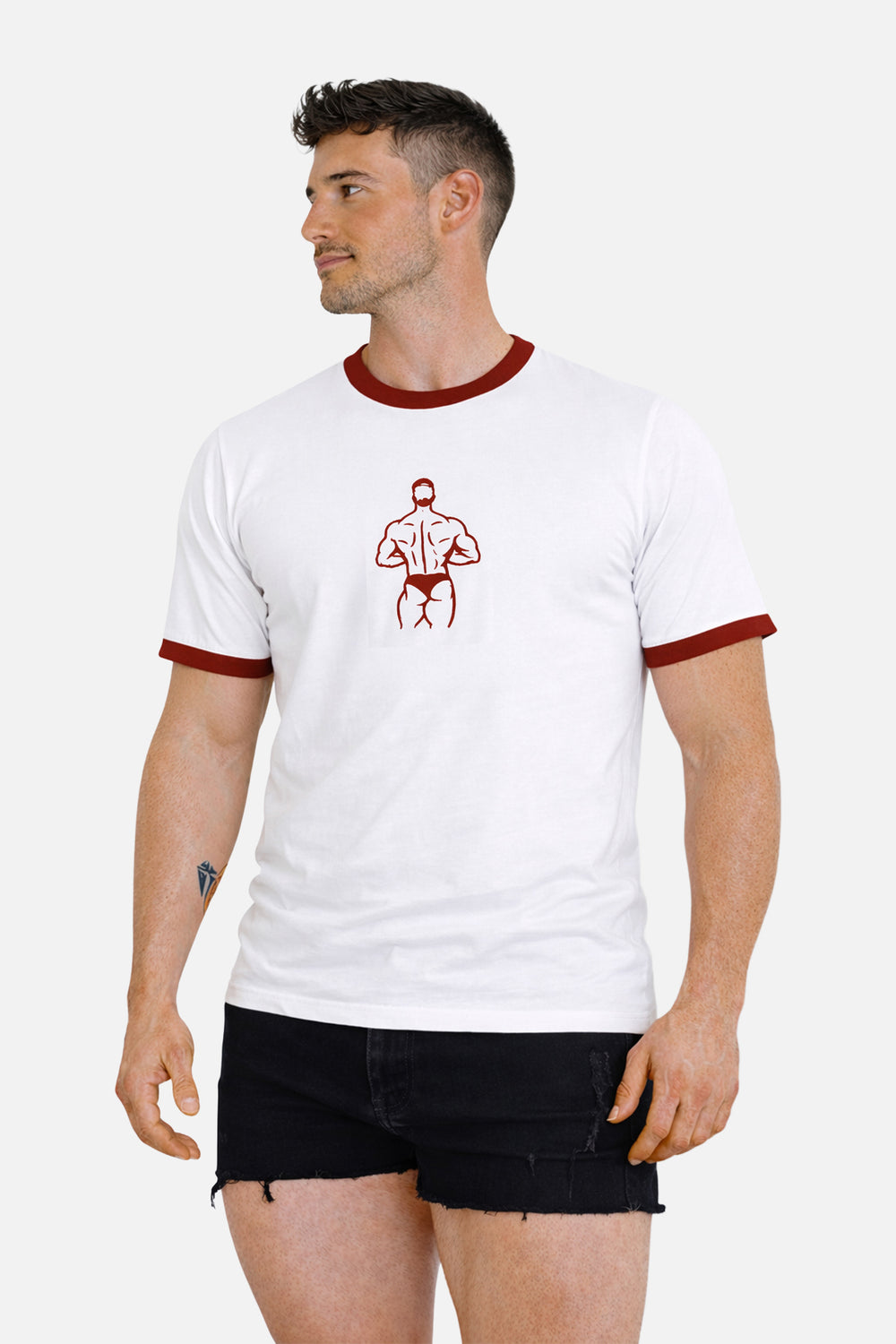 Field-Day Ringer Tee - White w/ Red Trim