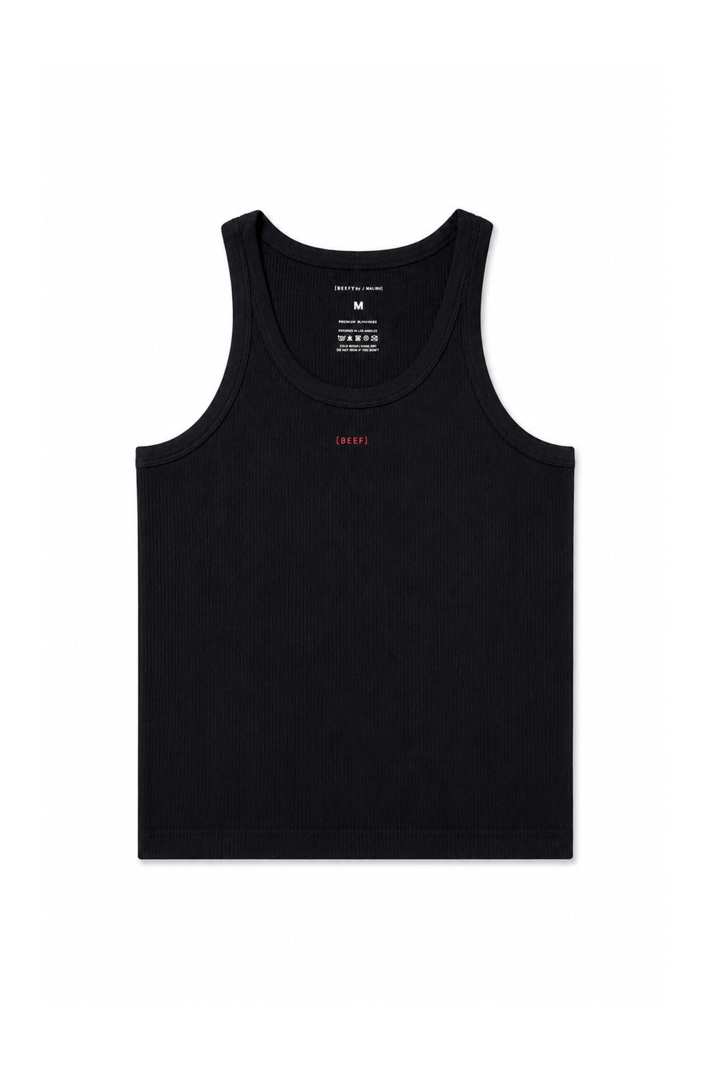 Slim Rib Knit Tank Top - Black