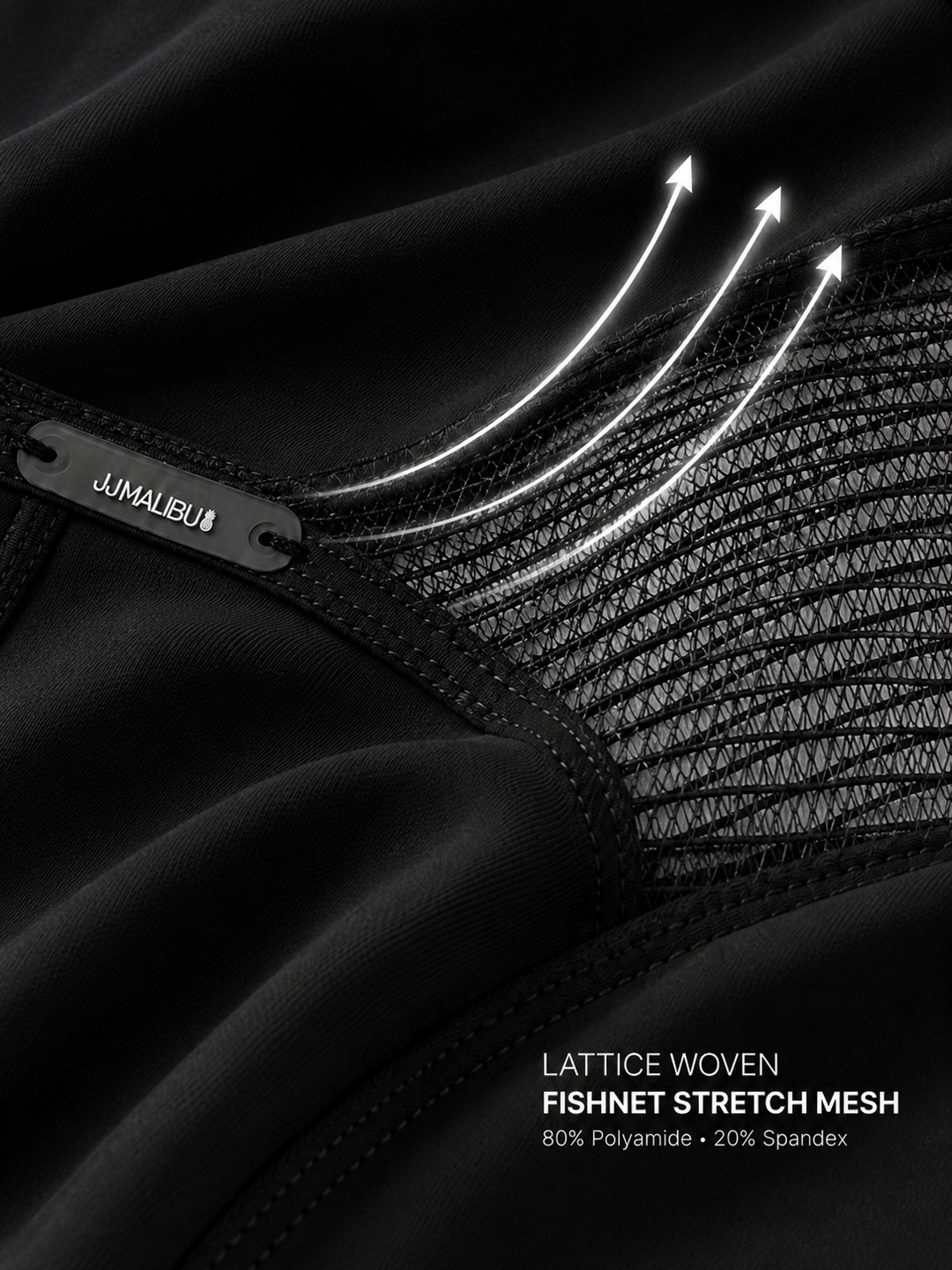 Lattice Side Mesh Thongs - Black Licorice
