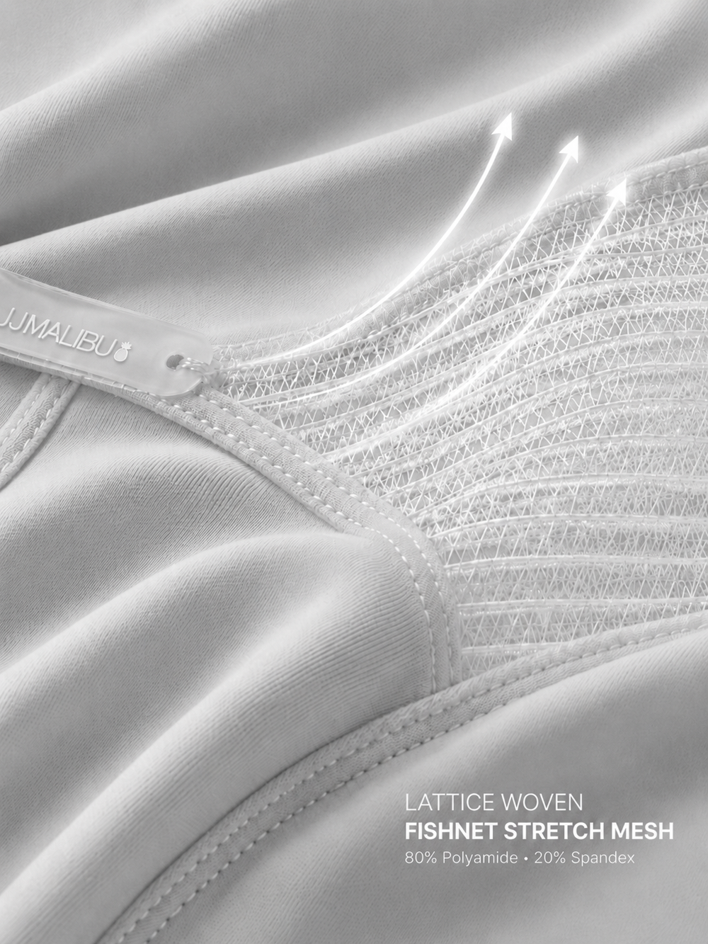 Lattice Side Mesh Thongs - Glacier Grey