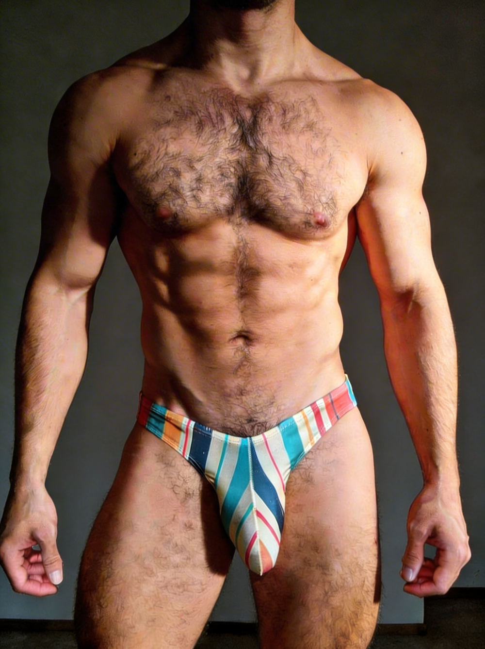 Men's Slimmer Bulge Briefs - Retro Stripes
