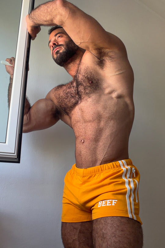 Varsity Boy Short Shorts - Tangerine Orange