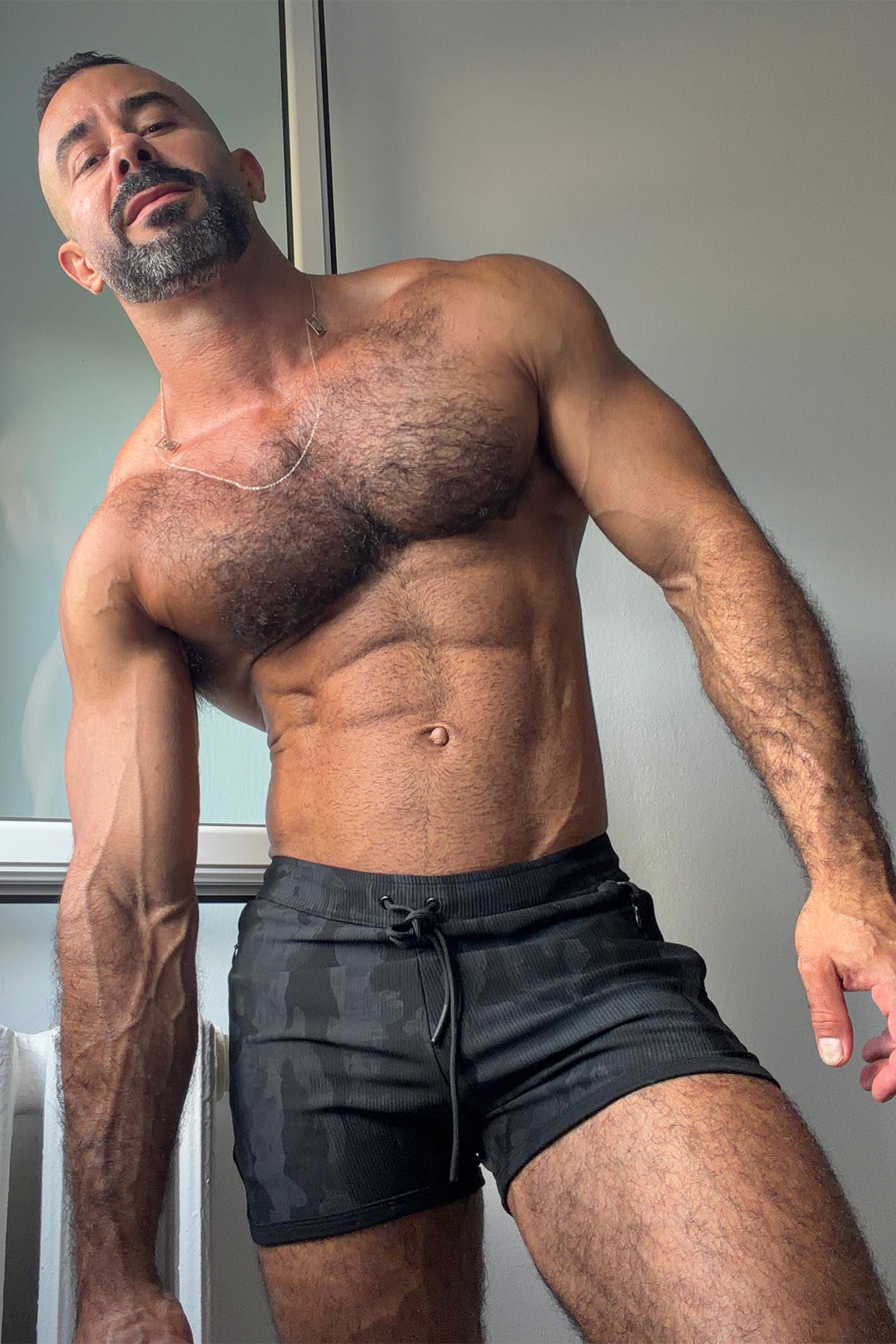City Fit Drawstring Short Shorts - Monochrome Camo