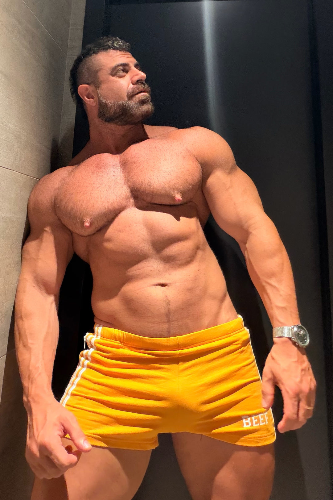 Varsity Boy Short Shorts - Tangerine Orange