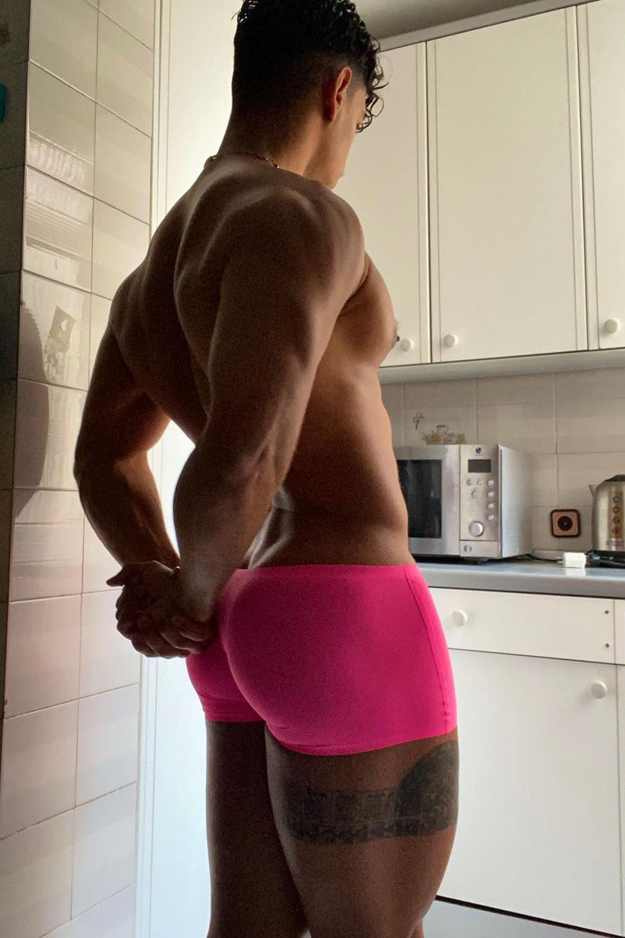 Come-Over Silky Seamless Boxer Briefs - Hot Pink