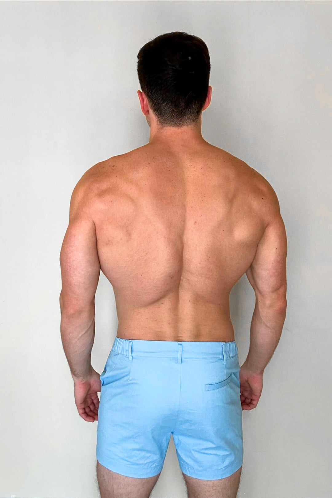 Muscle-fit Men's 4'' Stretchy Chino Shorts - Light Blue