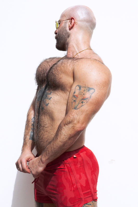 City Fit Drawstring Short Shorts - Strawberry Red