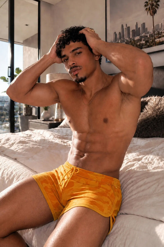 Varsity Boy Short Shorts - Tangerine Orange