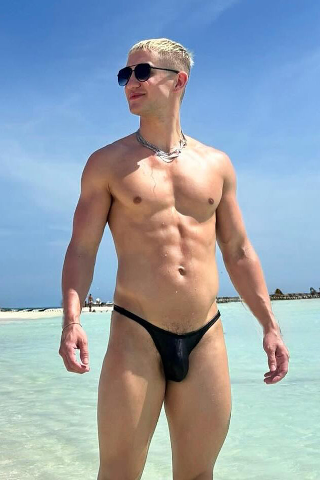 Soft Vegan Leather Scrunch Butt Briefs - Black Liquorice