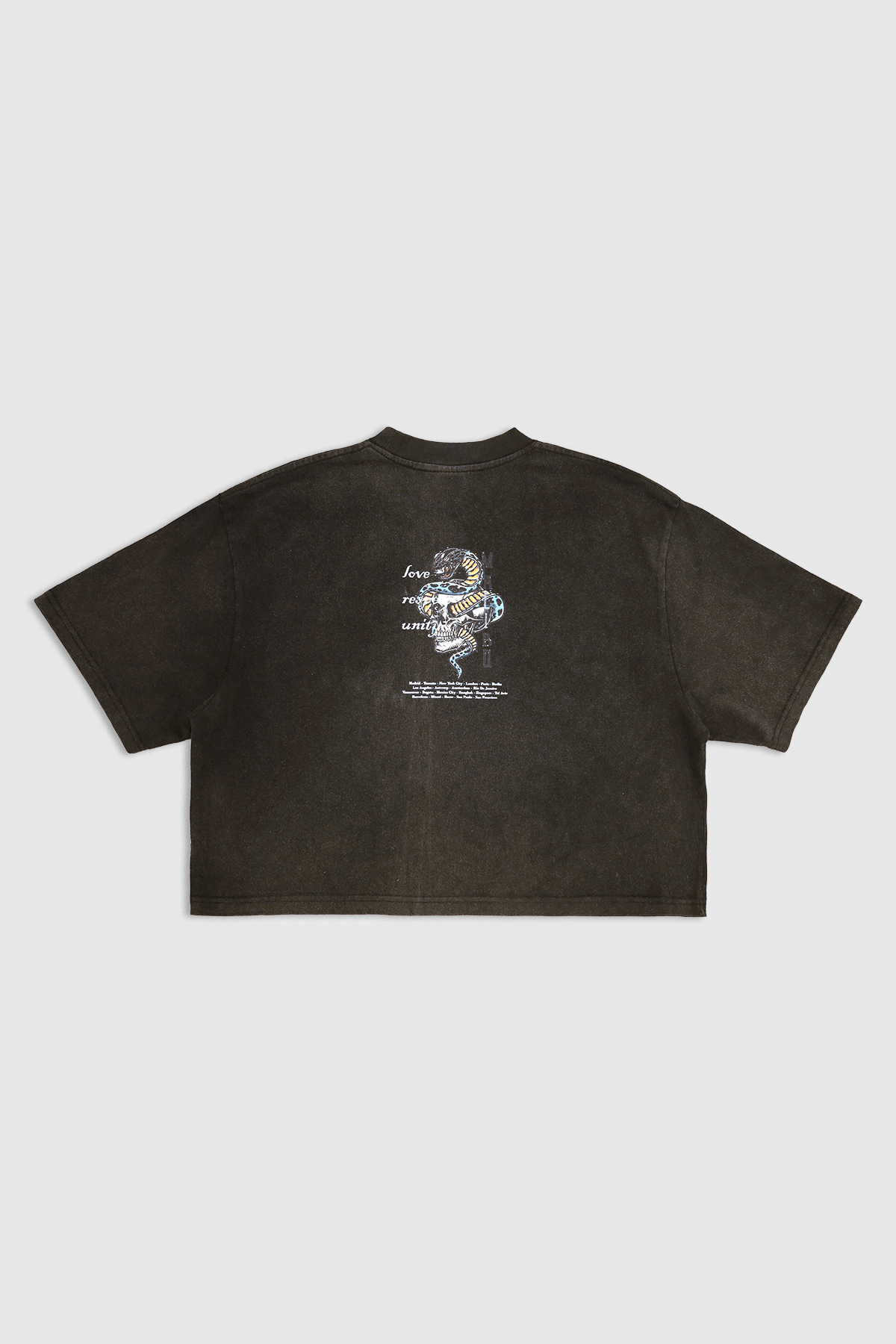Eyes-Wide-Open Vintage Wash Oversized Crop Top - Snake - JJ Malibu 