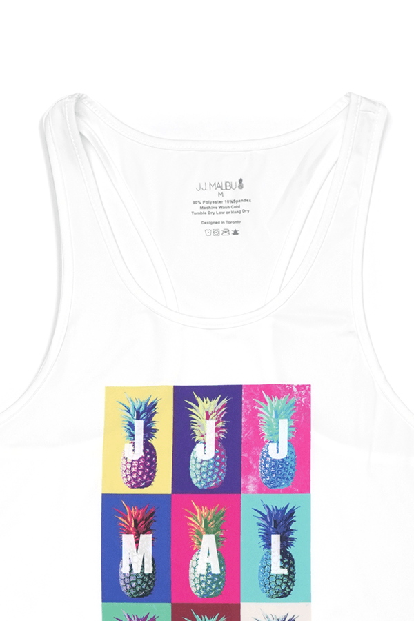 Feel Me Scoop Bottom Tank - Multicolor Pineapple - JJ Malibu 