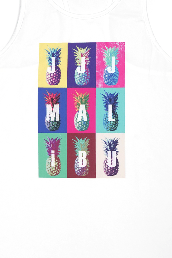 Feel Me Scoop Bottom Tank - Multicolor Pineapple - JJ Malibu 