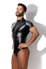Power Vegan Leather Zipper Bodysuit - JJ Malibu 